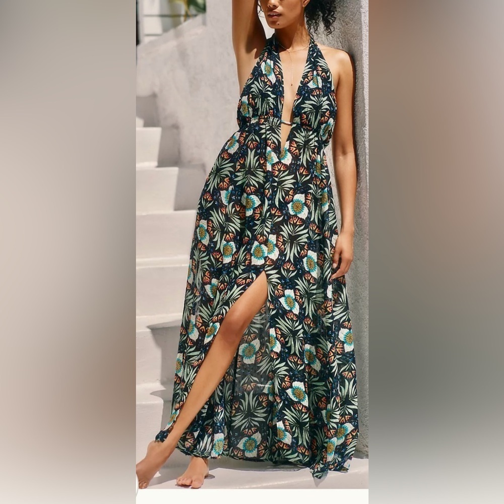 NWT Size XXS - Anthropologie Brenda Quinn V-Neck Halter Dress